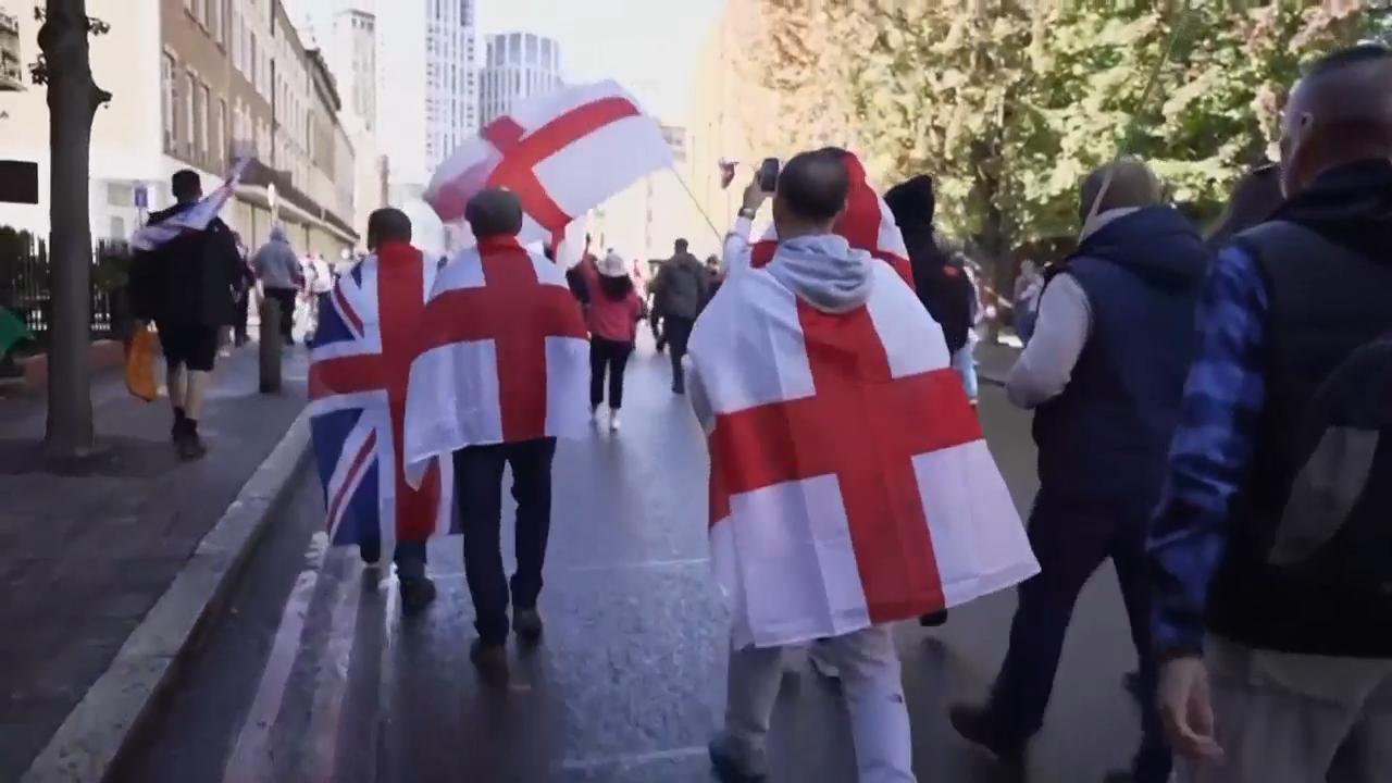 More than 100,000 people pack streets of central London in march organized by far