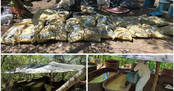 Aseguran 21 toneladas de metanfetamina y dos narcolaboratorios en Durango