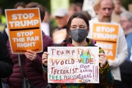 Anti-Trump protesters hold rally in Edinburgh on final day of state visit