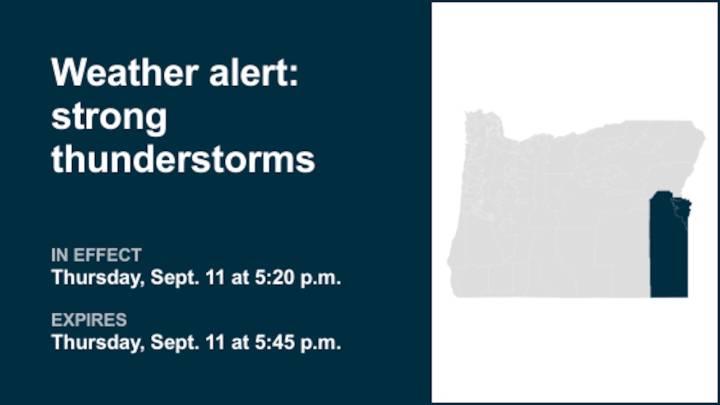 Thunderstorms with nickel-sized hail in Oregon Lower Treasure Valley and Malheur County Thursday