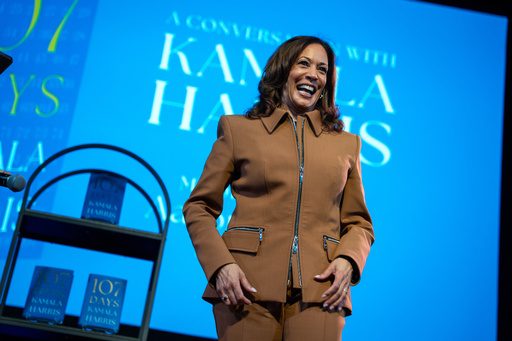 Harris faces protesters, condemns Israel’s war in Gaza on first night of book tour