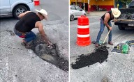 “El Potro", el influencer viral que tapa baches en Nuevo León y es solicitado en la CDMX