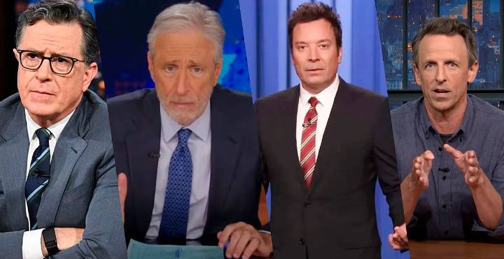 Kimmel fuera del aire; Colbert, Stewart, Fallon y Meyers responden