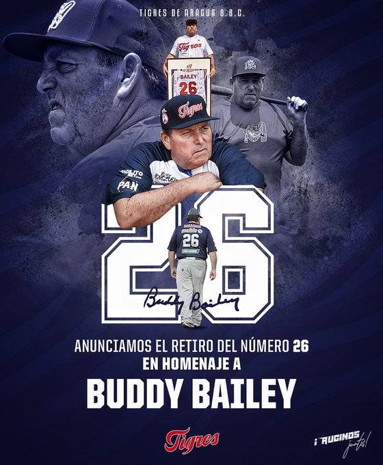 Tigres de Aragua retirará el número 26 en honor a Buddy Bailey