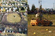 An Alberta town has a tradition of dropping pumpkins on vehicles