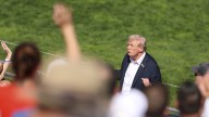 Donald Trump arrives at Bethpage Black for Ryder Cup four