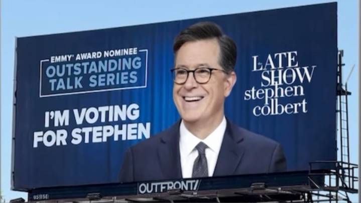 Stephen Colbert Thanks Jon Stewart & Jimmy Kimmel After Emmy Win