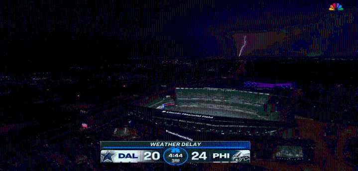 Philadelphia Eagles vs Dallas Cowboys suspended with players forced off field and fans evacuated from stands
