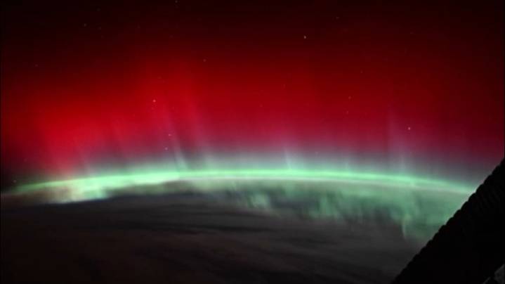 NASA astronaut captures rare red aurora from ISS