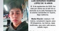 Se busca a Luis Gerardo Ramírez López de 16 años