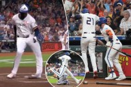 Astros' Yordan Alvarez suffers ankle injury while stepping on home plate