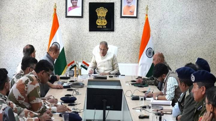LG Kavinder Gupta Reviews Ladakh Security Post
