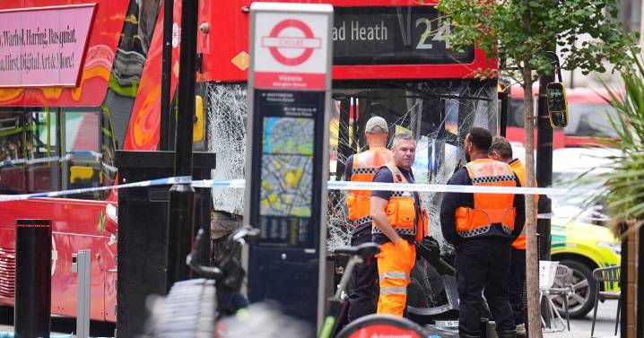 'Massive' crash near Victoria Station as bus mounts pavement
