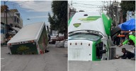 (VIDEO) No es IA: Megasocavón ‘se traga’ camión de refrescos en la colonia Renovación, Iztapalapa