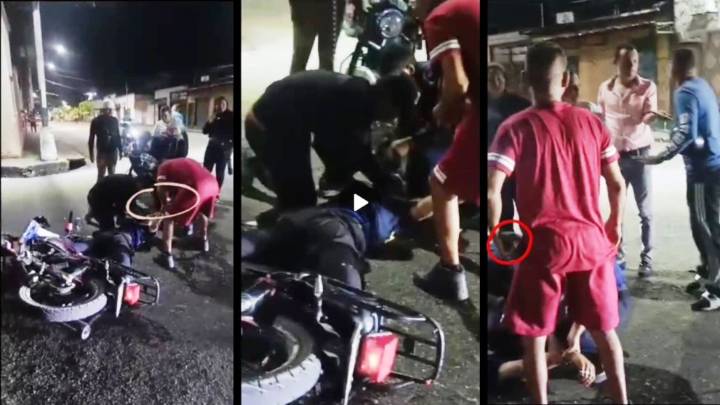 Señalan a rescatista voluntario por presunto hurto a motorizado accidentado (+secuencia fotográfica)