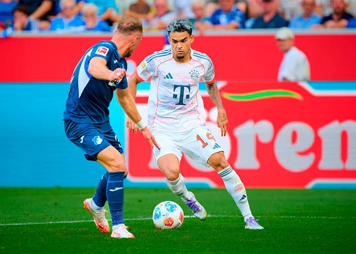 Lucho Díaz, titular en la goleada del Bayern Múnich 4×1 sobre el Hoffenheim