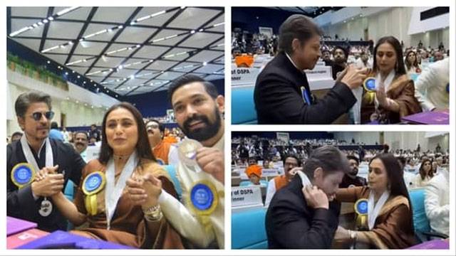 Rani helps Shah Rukh with medal at 71st National Film Awards, fans adore cute moment