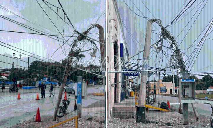 CFE no repara postes “hasta que se caigan”: se desploma uno en Temax y los deja sin luz