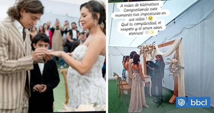 Sabrina Sosa y Joaquín Montecinos vivieron su matrimonio con íntima ceremonia en el patio de casa