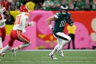Eagles tight end Dallas Goedert missed Wednesday's pracitce with a knee injury