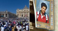 El Vaticano celebra la canonización del primer santo milenial ante una multitud de fieles