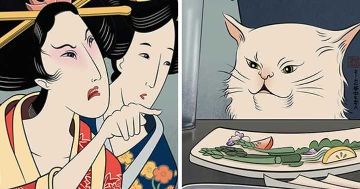 I Mix Classical Japanese Art With Internet Memes, Here’s My 15 Illustrations To Prove That