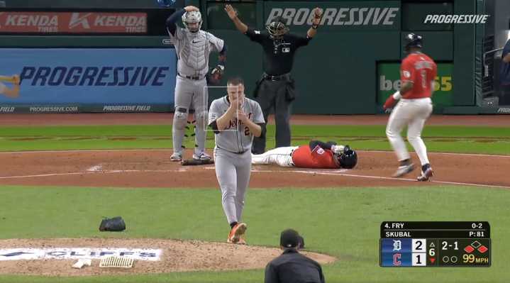Cleveland Guardians Player Hit in the Face by 99 MPH Fastball in Scary Moment