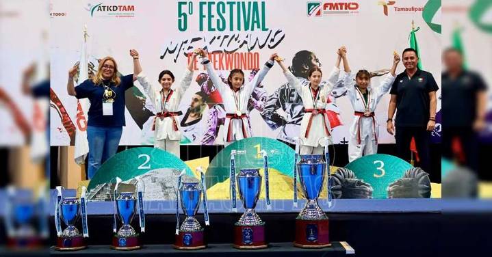 Gana Tamaulipas quinto lugar del Festival Nacional de Taekwondo 2025 celebrado en Tampico