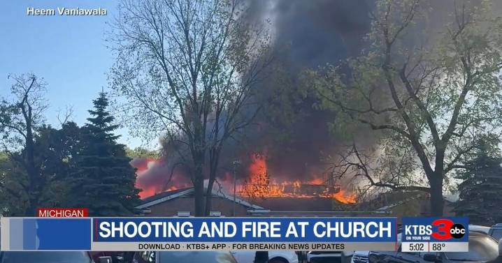 2 people dead and 8 wounded in a shooting and fire at a Michigan church, police say
