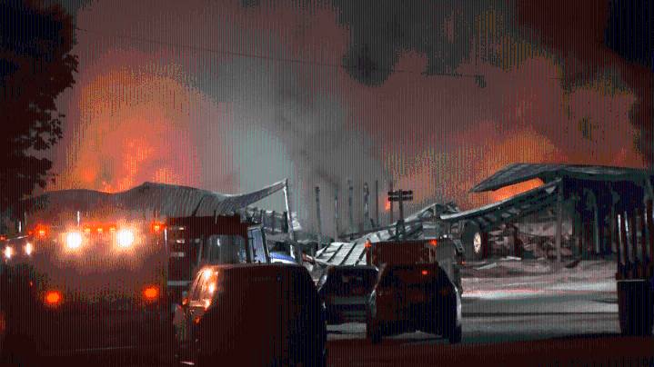 Crews battle large fire in Spencer County