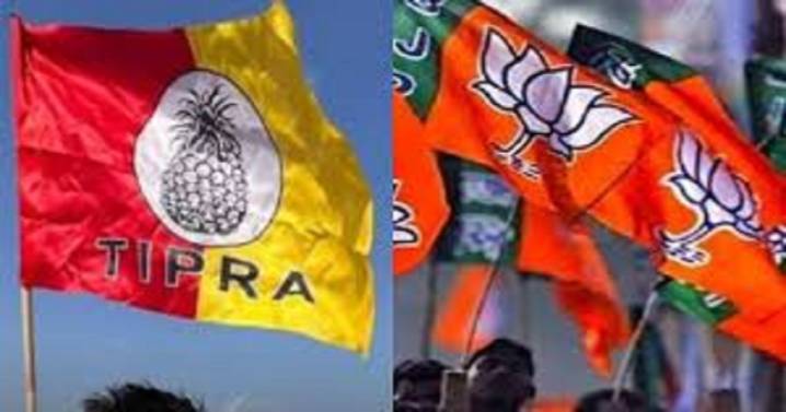 Mandai BJP Office Set on Fire, Modi’s Portraits Burned Amid TIPRA Motha Protests