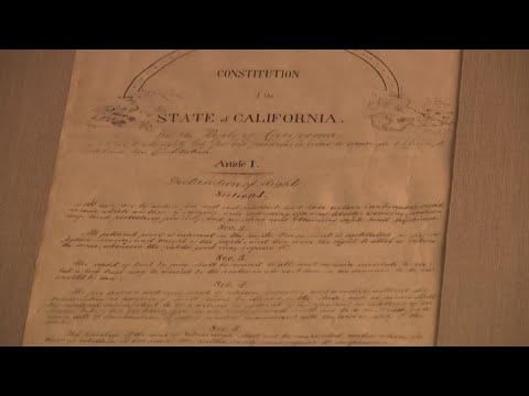 California’s original constitution makes rare appearance for state’s milestone