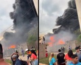 Voraz incendio en el Barrio Policial 4 en un depósito de aceite: hubo que evacuar a los vecinos (videos)