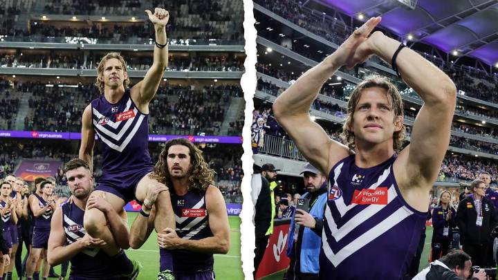 Nat Fyfe heartbroken by Fremantle Dockers finals loss but content with stunning AFL career after final match