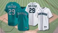 Celebrate Cal Raleigh's historic season with his Mariners jersey