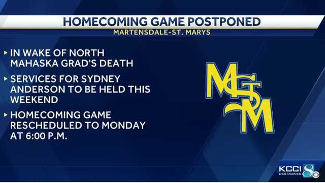 Martensdale-St. Marys postpones homecoming game against North Mahaska after recent graduate's death