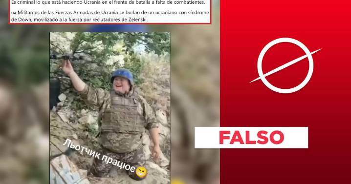 Video no muestra a soldado ucraniano con síndrome de Down jugando con un dron militar: es un montaje