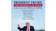 "El presidente de la paz": el Gobierno de EEUU publica el listado de las siete guerras que dice Trump haber parado desde que llegó al poder