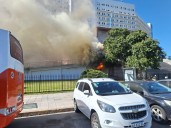 Se desató un incendio en el histórico edificio Libertad de las Fuerzas Armadas de Retiro