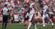 49ers' Nick Bosa exits game with knee injury, gives thumbs