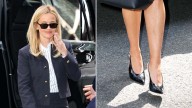 Reese Witherspoon Anchors Corporate Look With Slingbacks in New York