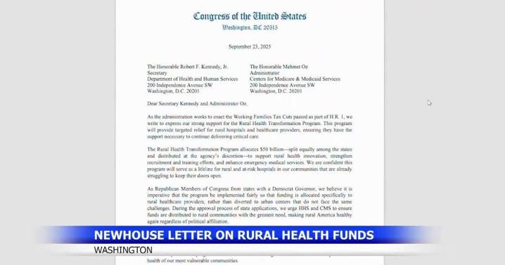 Representatives Newhouse, Baumgartner push for fair funding for rural hospitals