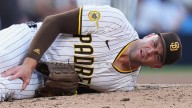 Padres reliever Jason Adam carted off field with left leg injury