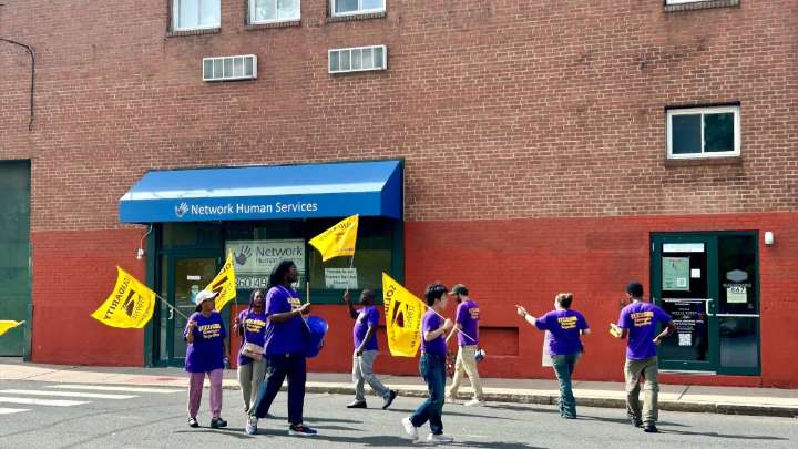 Hundreds of Connecticut group home workers strike over pension contributions