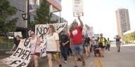 People protest against ICE detainment of Jorge Gonzalez