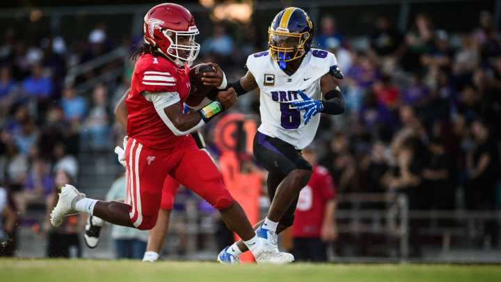 Who are the top midseason football stat leaders in Fayetteville?