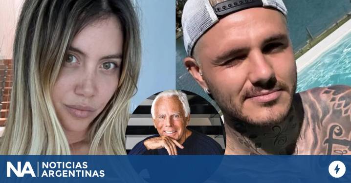 La despedida de Wanda Nara y Mauro Icardi a Giorgio Armani: se recortaron de la misma foto
