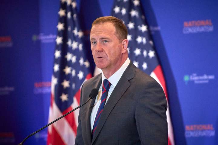 Sen. Eric Schmitt gives a shockingly white nationalist speech.
