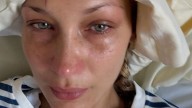 Bella Hadid sparks concern as she shares tear-streaked selfies and is hooked up to IVs in new photos