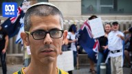 Australians protest outside Australian embassy in Tel Aviv voicing frustration at decision to recognise a Palestinian state